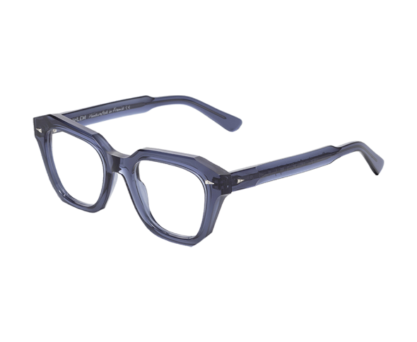 Lunettes de vue de la marque Ahlem, monture optique mixte, modèle unisexe bleu qui convient pour les hommes, et les femmes, avec un design papillon fabriquée en acetate disponible dans les boutiques Atelier Lou Paris