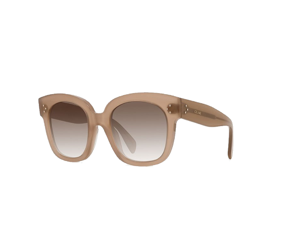 Lunettes de soleil CL4002IN de la marque Celine, monture solaire femmes, avec un design cat eye en acétate beige disponible dans les boutiques Atelier Lou Paris