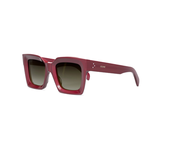Lunettes de soleil Square S130 - CL40130I de la marque Celine, monture solaire femmes, avec un design carré en acétate rose disponible dans les boutiques Atelier Lou Paris