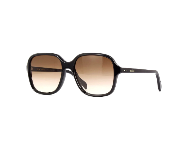 Lunettes de soleil CL40173I de la marque Celine, monture solaire femme, avec un design carré oversized en acétate noir disponible dans les boutiques Atelier Lou Paris