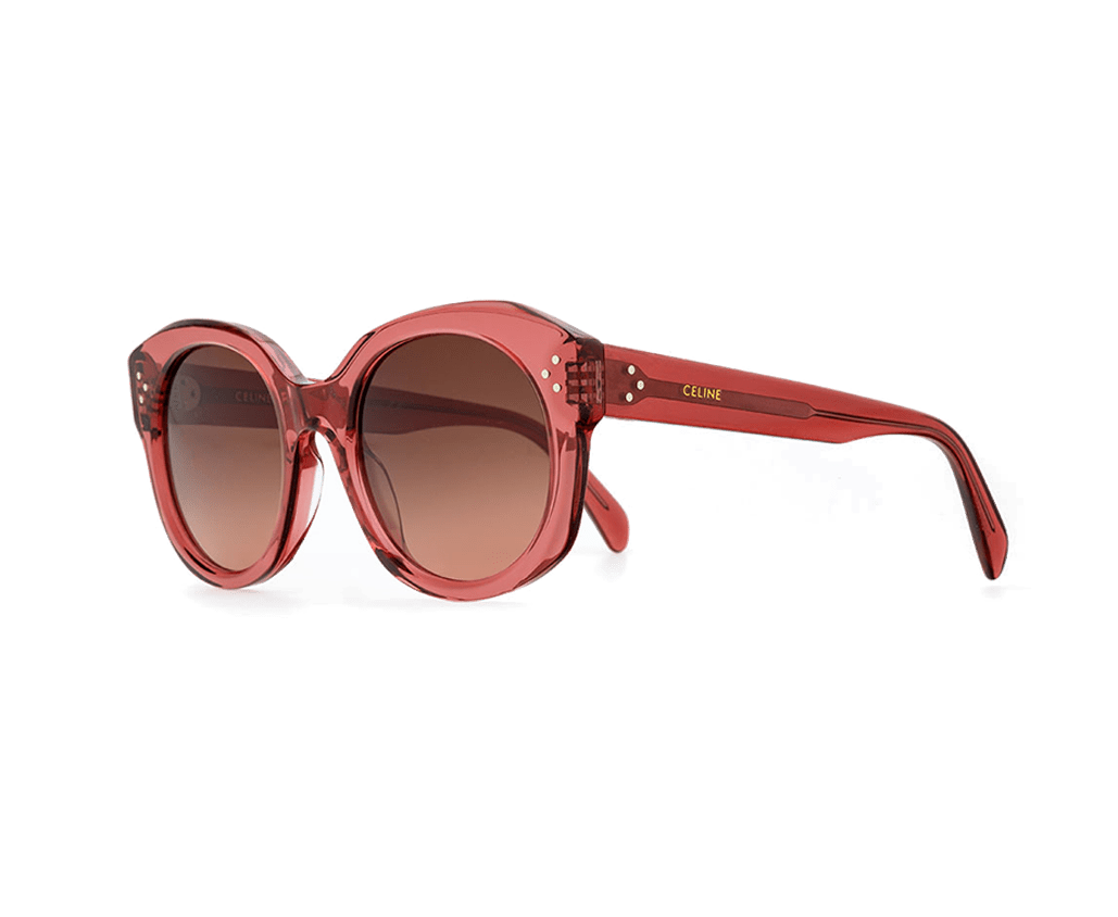 Lunettes de soleil CL40186I de la marque Celine, monture solaire femme, avec un design cat eye oversized en acétate terracotta disponible dans les boutiques Atelier Lou Paris