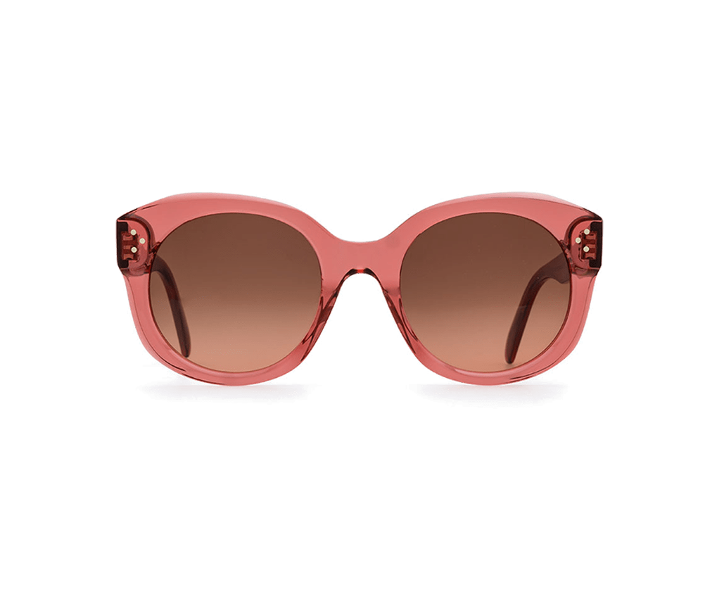 Lunettes de soleil CL40186I de la marque Celine, monture solaire femme, avec un design cat eye oversized en acétate terracotta disponible dans les boutiques Atelier Lou Paris