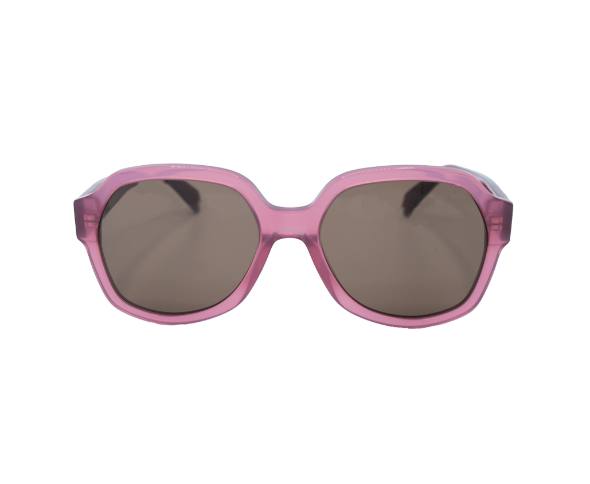Lunettes de soleil CL40189I de la marque Celine ornée du logo Triomphe, monture solaire femmes, avec un design arrondi et oversized en acétate terracotta disponible dans les boutiques Atelier Lou Paris