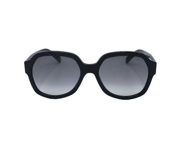 Lunettes de soleil CL40189I de la marque Celine ornée du logo Triomphe, monture solaire femmes, avec un design arrondi et oversized en acétate noir disponible dans les boutiques Atelier Lou Paris