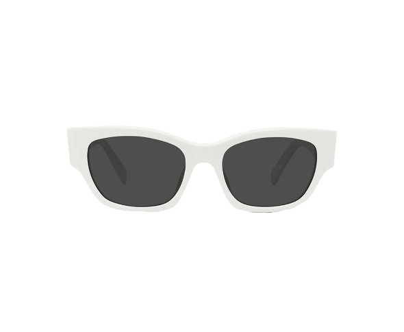 Lunettes de soleil CL40197U de la marque Celine , monture solaire mixte, modèle unisexe qui convient pour les hommes, et les femmes, avec un design rectangle fabriquée en acétate blanc disponible dans les boutiques Atelier Lou Paris