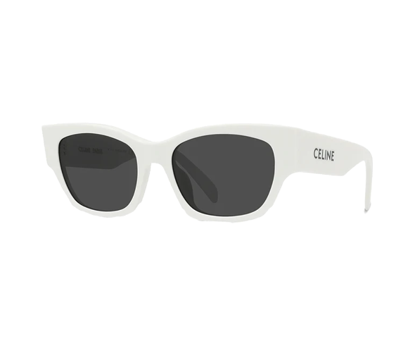 Lunettes de soleil CL40197U de la marque Celine , monture solaire mixte, modèle unisexe qui convient pour les hommes, et les femmes, avec un design rectangle fabriquée en acétate blanc disponible dans les boutiques Atelier Lou Paris