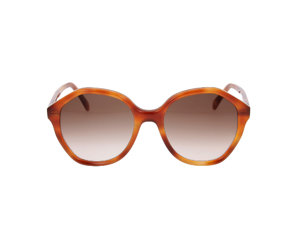 Lunettes de soleil CL40201U de la marque Celine , monture solaire pour femmes, avec un design rond fabriquée en acétate écaille clair disponible dans les boutiques Atelier Lou Paris