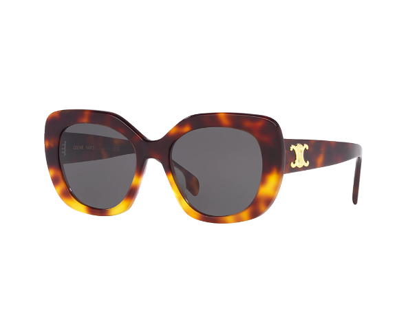 Lunettes de soleil CL40226U de la marque Celine orné du célèbre logo triomphe, monture solaire pour femmes, avec un design cat eye oversize fabriquée en acétate écaille disponible dans les boutiques Atelier Lou Paris