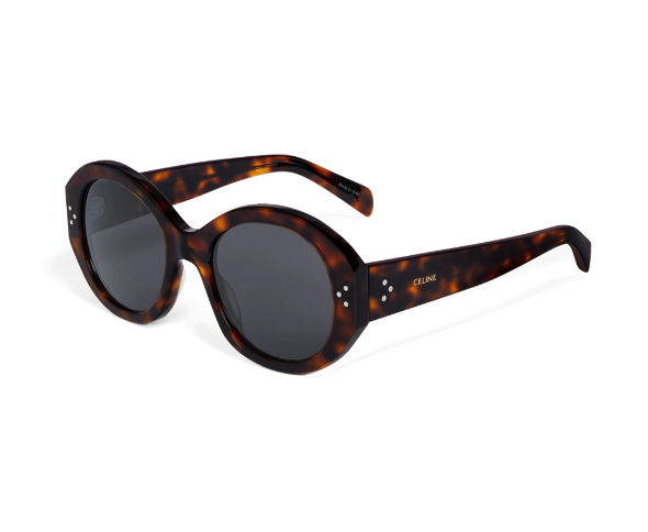 Lunettes de soleil CL40240I de la marque Celine, monture pour femmes, avec un design oversized rond fabriquée en acétate écaille disponible dans les boutiques Atelier Lou Paris