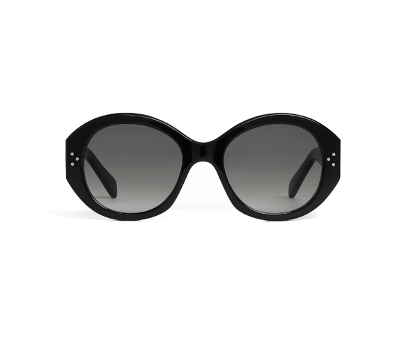 Lunettes de soleil CL40240I de la marque Celine, monture pour femmes, avec un design oversized rond fabriquée en acétate noir disponible dans les boutiques Atelier Lou Paris