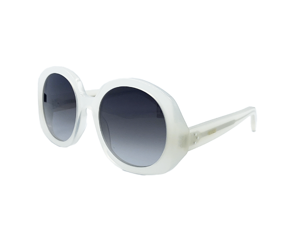 Lunettes de soleil CL40242I de la marque Celine, monture pour femmes, avec un design oversized arrondi fabriquée en acétate blanc disponible dans les boutiques Atelier Lou Paris