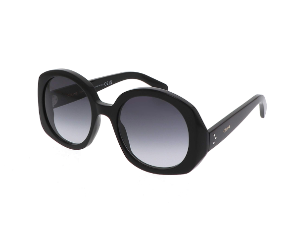 Lunettes de soleil CL40242I de la marque Celine, monture pour femmes, avec un design oversized arrondi fabriquée en acétate noir disponible dans les boutiques Atelier Lou Paris