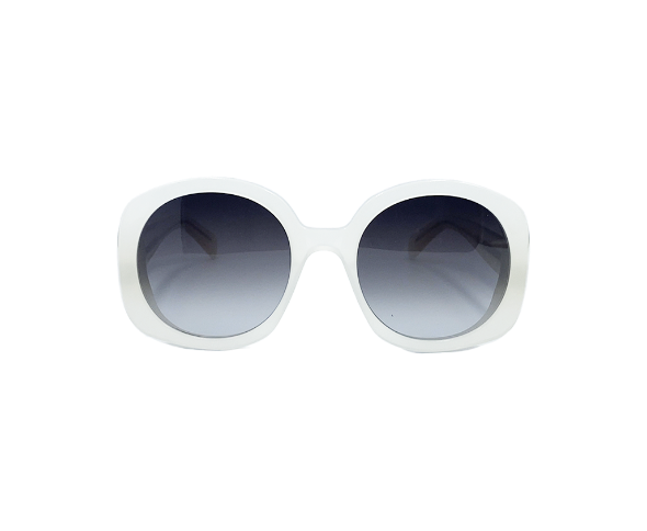 Lunettes de soleil CL40242I de la marque Celine, monture pour femmes, avec un design oversized arrondi fabriquée en acétate blanc disponible dans les boutiques Atelier Lou Paris