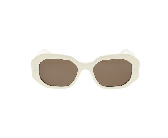 Lunettes de vue de la marque Celine, monture optique mixte, modèle unisexe blanc qui convient pour les hommes, et les femmes, avec un design rectangle fabriquée en acetate disponible dans les boutiques Atelier Lou Paris