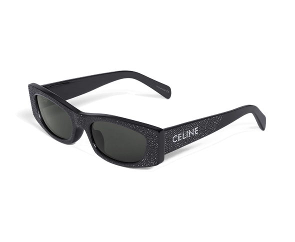 Lunettes de soleil CL4245US de la marque Celine orné de strass, monture pour femmes, avec un design rectangulaire fabriquée en acétate, disponible dans les boutiques Atelier Lou Paris