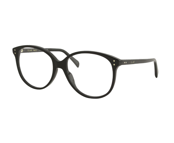 Lunettes de vue CL50042I de la marque Celine , monture optique pour femmes, avec un design rond fabriquée en acétate noir disponible dans les boutiques Atelier Lou Paris