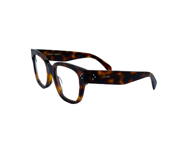 Lunettes de vue CL50066I de la marque Celine , monture optique pour femmes, avec un design carré arrondis fabriquée en acétate écaille disponible dans les boutiques Atelier Lou Paris