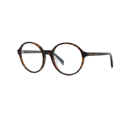 Lunettes de vue CL50092I de la marque Celine, monture optique pour femmes, avec un design rond fabriquée en acétate écaille disponible dans les boutiques Atelier Lou Paris
