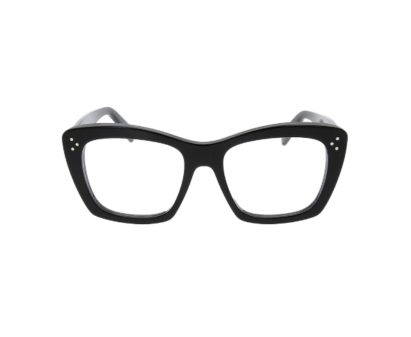 Lunettes de vue CL50108I de la marque Celine, monture optique pour femmes, avec un design papillonnant fabriquée en acétate noir disponible dans les boutiques Atelier Lou Paris