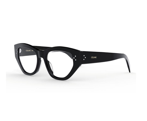 Lunettes de vue CL50111I de la marque Celine, monture optique pour femmes, avec un design géométrique fabriquée en acétate noir disponible dans les boutiques Atelier Lou Paris