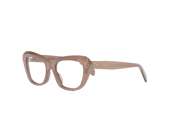 Lunettes de vue CL50112I de la marque Celine, monture optique pour femmes, avec un design papillonnante fabriquée en acétate rose disponible dans les boutiques Atelier Lou Paris