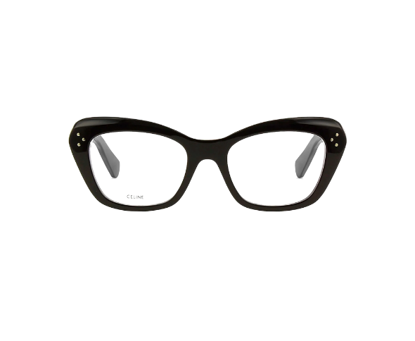 Lunettes de vue CL50112I de la marque Celine, monture optique pour femmes, avec un design papillonnante fabriquée en acétate noir disponible dans les boutiques Atelier Lou Paris