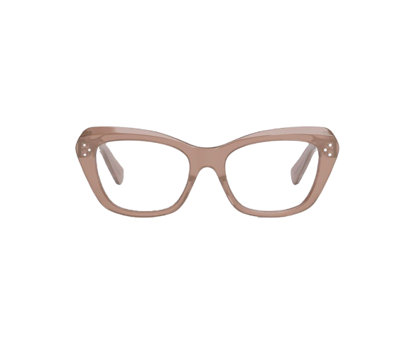 Lunettes de vue CL50112I de la marque Celine, monture optique pour femmes, avec un design papillonnante fabriquée en acétate rose disponible dans les boutiques Atelier Lou Paris