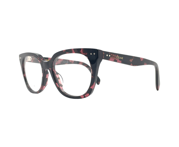 Lunettes de vue CL50116I de la marque Celine, monture optique pour femmes, avec un design cat eye fabriquée en acétate écaille rouge disponible dans les boutiques Atelier Lou Paris