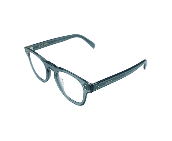 Lunettes de vue CL50118I de la marque Celine, monture optique pour femmes, avec un design pantos fabriquée en acétate vert disponible dans les boutiques Atelier Lou Paris
