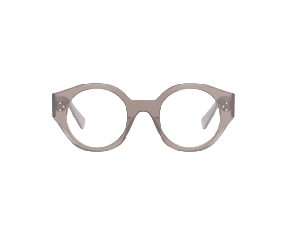 Lunettes de vue de la marque Céline, monture optique mixte, modèle unisexe beige qui convient pour les hommes, et les femmes, avec un design rond fabriquée en acetate disponible dans les boutiques Atelier Lou Paris