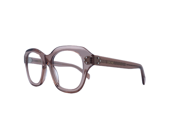 Lunettes de vue CL50124I de la marque Celine, monture optique pour femmes, avec un design arrondi fabriquée en acétate rose disponible dans les boutiques Atelier Lou Paris