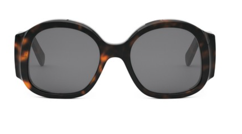 Celine Tortoiseshell Round Sunglasses - Dark Lenses CELINE EYEWEAR Maxi Triomphe round-frame tortoiseshell  main image 4