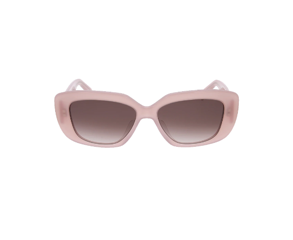 Lunettes de soleil CL40216U de la marque Celine ornée du logo Triomphe, monture solaire femmes, avec un design carrée en acétate rose disponible dans les boutiques Atelier Lou Paris