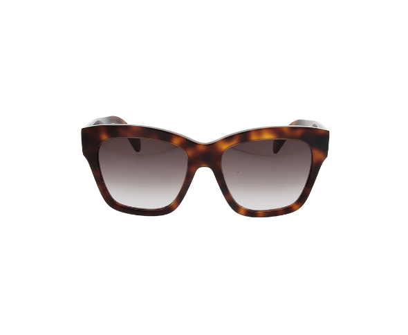 Lunettes de soleil CL40253I de la marque Celine orné du célèbre logo triomphe, monture solaire pour femmes, avec un design carré oversized fabriquée en acétate écaille disponible dans les boutiques Atelier Lou Paris