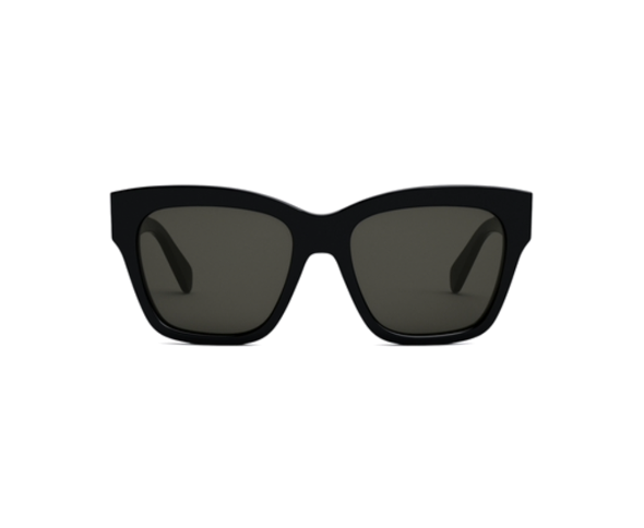 Lunettes de soleil CL40253I de la marque Celine orné du célèbre logo triomphe, monture solaire pour femmes, avec un design carré oversized fabriquée en acétate noir disponible dans les boutiques Atelier Lou Paris