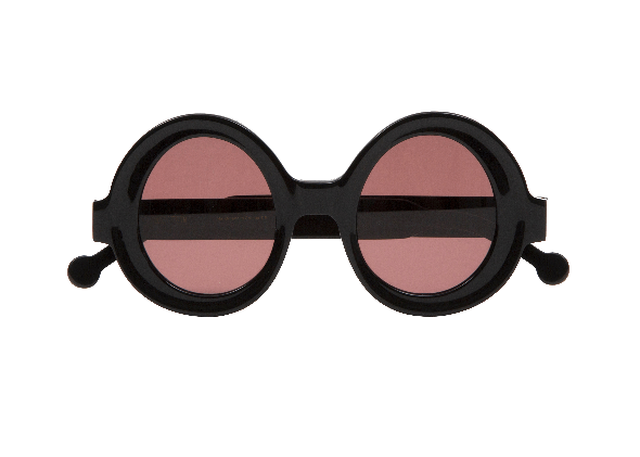 Lunette Delarge, ronde, ovale, rouge et noir vendue chez Atelier Lou paris
