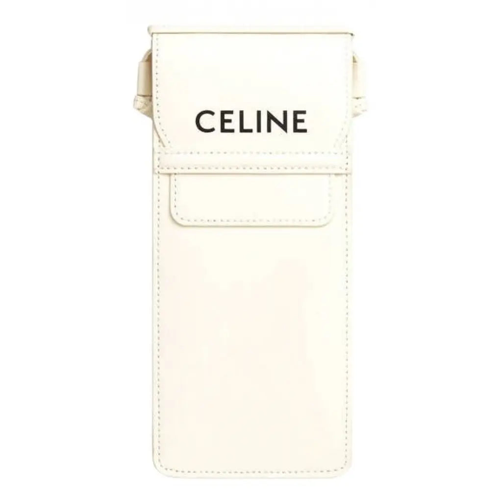 Céline Case – White Faux Leather Glasses Pouch | Atelier Lou Paris