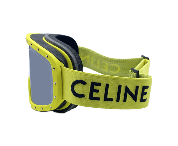 Masque de ski CL40196U de la marque Celine, modèle mixte de couleur jaune, disponible dans les boutiques Atelier Lou Paris