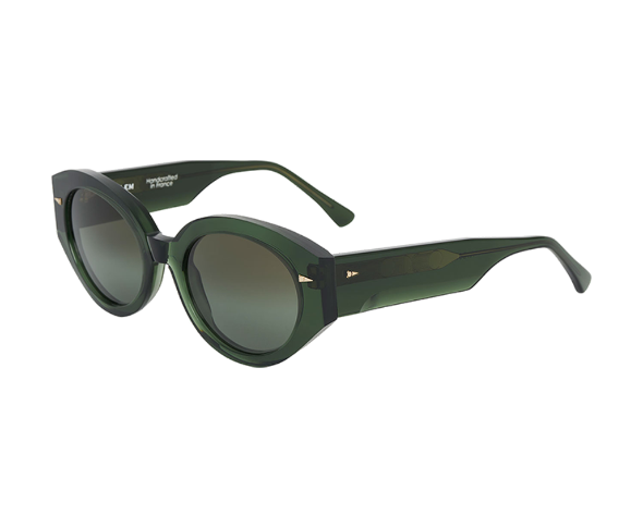 Lunettes de soleil de la marque Ahlem, monture solaire mixte, modèle unisexe qui convient pour les hommes, et les femmes, avec un design ovale fabriquée en acetate disponible dans les boutiques Atelier Lou Paris