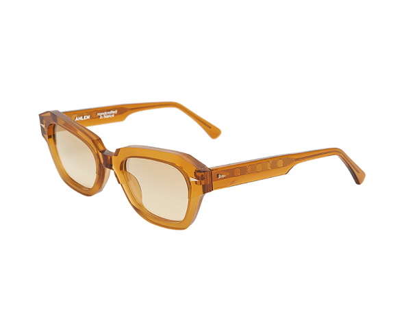 Lunettes de soleil de la marque Ahlem, monture solaire mixte, modèle unisexe qui convient pour les hommes, et les femmes, avec un design oversize fabriquée en acetate disponible dans les boutiques Atelier Lou Paris 