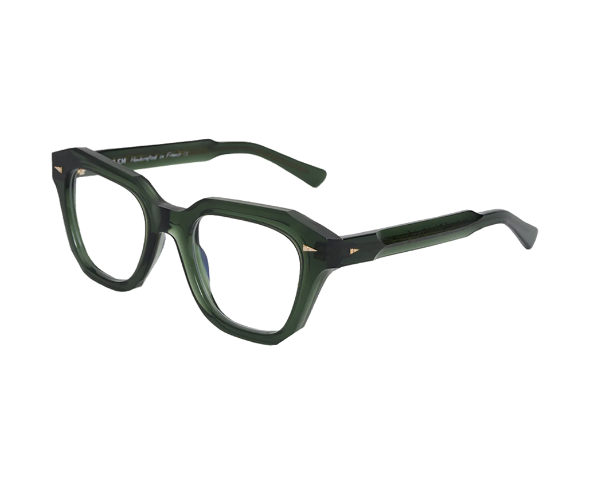 Lunettes de vue de la marque Ahlem, monture optique mixte, modèle unisexe vert qui convient pour les hommes, et les femmes, avec un design papillon fabriquée en acetate disponible dans les boutiques Atelier Lou Paris