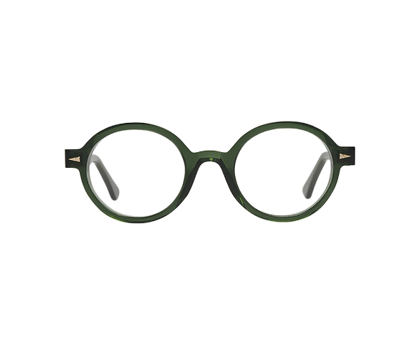 Lunettes de vue de la marque Ahlem, monture optique mixte, modèle unisexe vert qui convient pour les hommes, et les femmes, avec un design rond  fabriquée en acetate disponible dans les boutiques Atelier Lou Paris 