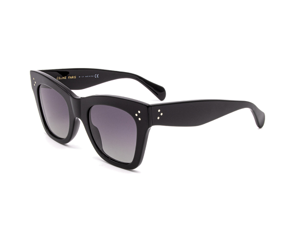 Lunettes de soleil CL4004IN de la marque Celine, monture solaire femmes, avec un design cat eye en acétate noir disponible dans les boutiques Atelier Lou Paris 