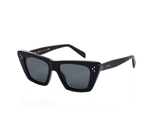 Lunettes de soleil CL40187I de la marque Celine, monture solaire femme, avec un design cat eye en acétate noir disponible dans les boutiques Atelier Lou Paris 