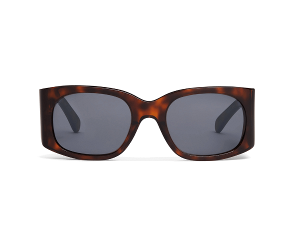 Lunettes de soleil CL40211I de la marque Celine avec le célèbre logo triomphe, monture solaire pour femmes, avec un design rectangulaire fabriquée en acétate écaille disponible dans les boutiques Atelier Lou Paris 