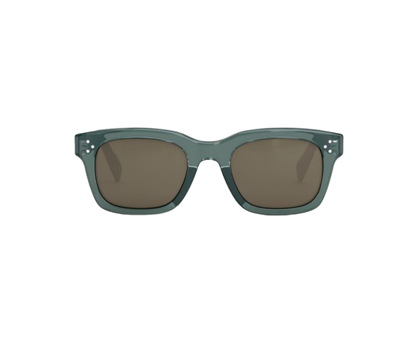 Lunettes de soleil CL40232I de la marque Celine, monture solaire pour femmes, avec un design rectangulaire fabriquée en acétate vert disponible dans les boutiques Atelier Lou Paris 