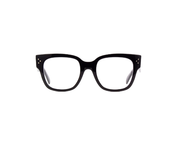 Lunettes de vue CL50066I de la marque Celine , monture optique pour femmes, avec un design carré arrondis fabriquée en acétate noir disponible dans les boutiques Atelier Lou Paris