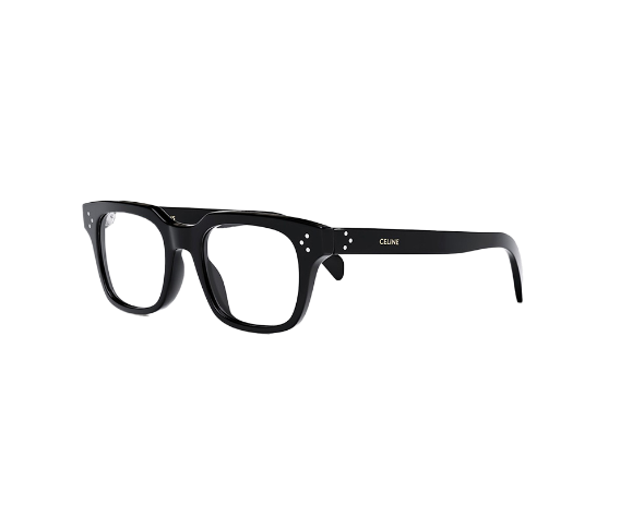 Lunettes de vue CL50120I de la marque Celine, monture optique pour femmes, avec un design rectangulaire fabriquée en acétate noir disponible dans les boutiques Atelier Lou Paris 