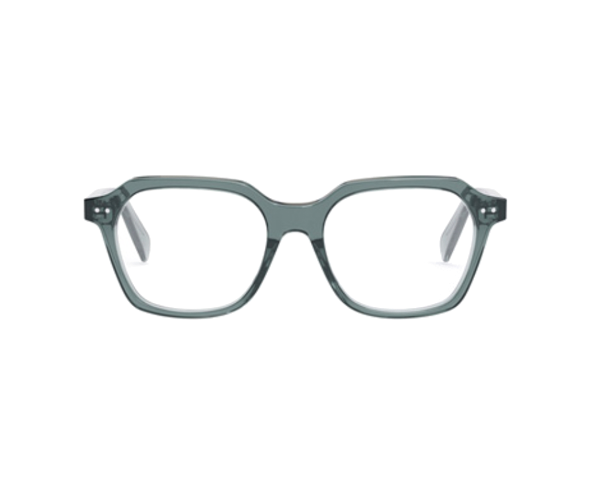 Lunettes de vue CL50127I de la marque Celine, monture optique pour femmes, avec un design carré fabriquée en acétate vert disponible dans les boutiques Atelier Lou Paris 