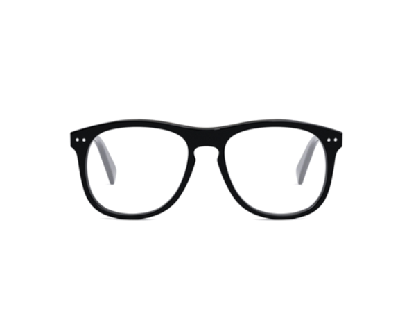Lunettes de vue CL50130I de la marque Celine, monture optique pour femmes, avec un design rond fabriquée en acétate noir disponible dans les boutiques Atelier Lou Paris 
